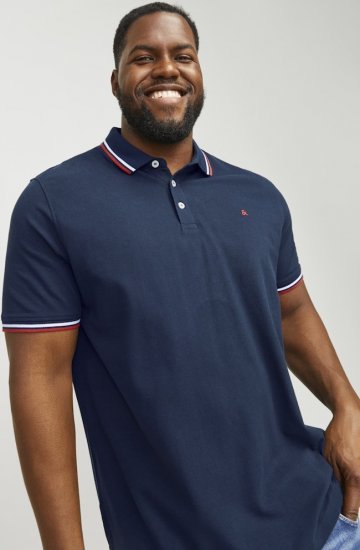 Jack & Jones PAULOS Short Sleeve Polo Navy Blazer - Polo - Polo Uomo Taglie Forti