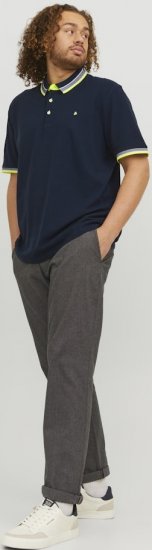 Jack & Jones PAULOS Short Sleeve Polo Dark Navy/NEON - Polo - Polo Uomo Taglie Forti