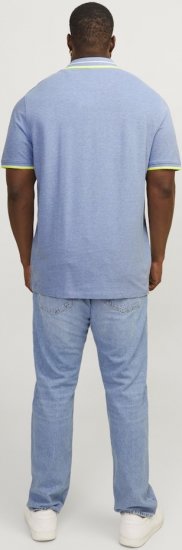 Jack & Jones PAULOS Short Sleeve Polo Light Blue/NEON - Polo - Polo Uomo Taglie Forti