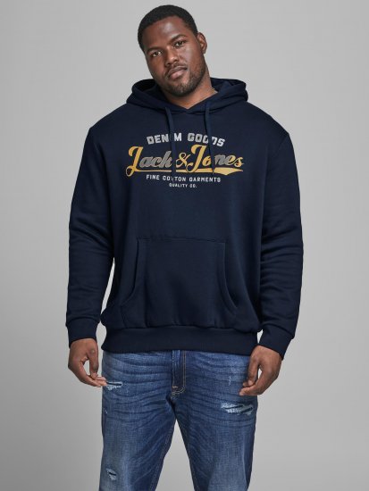 Jack & Jones Elogo Sweat Hood Navy Blazer - Felpe & felpe con cappuccio - Felpe & Felpe con Cappuccio Uomo Taglie Forti