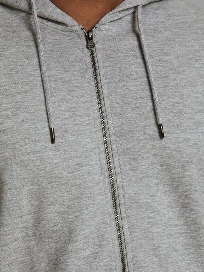 Jack & Jones Basic Sweat Zip Hood Light Grey Melange - Felpe & felpe con cappuccio - Felpe & Felpe con Cappuccio Uomo Taglie Forti