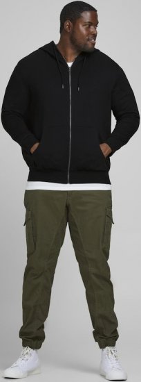 Jack & Jones Basic Sweat Zip Hood Black - Felpe & felpe con cappuccio - Felpe & Felpe con Cappuccio Uomo Taglie Forti