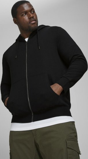 Jack & Jones Basic Sweat Zip Hood Black - Felpe & felpe con cappuccio - Felpe & Felpe con Cappuccio Uomo Taglie Forti