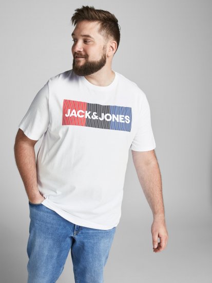 Jack & Jones JJECORP Logo Play T-Shirt White - Magliette - Magliette Uomo Taglie Forti
