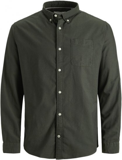 Jack & Jones OXFORD LS Shirt Green - Camicie - Camicie Taglie Forti Uomo