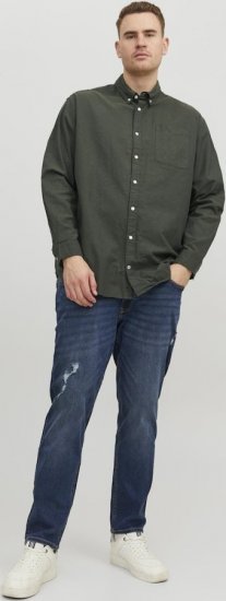 Jack & Jones OXFORD LS Shirt Green - Camicie - Camicie Taglie Forti Uomo