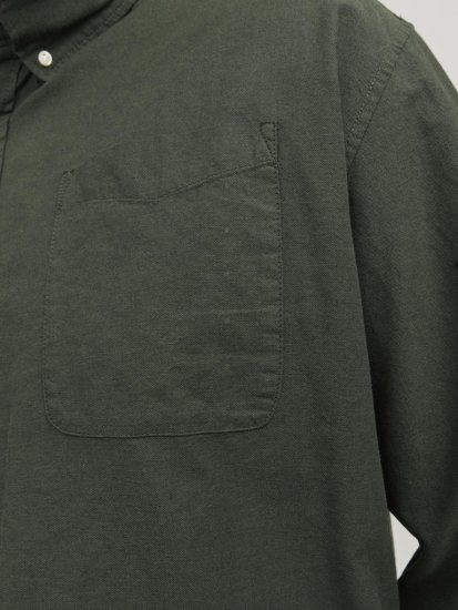 Jack & Jones OXFORD LS Shirt Green - Camicie - Camicie Taglie Forti Uomo