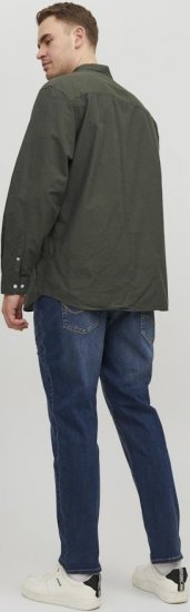 Jack & Jones OXFORD LS Shirt Green - Camicie - Camicie Taglie Forti Uomo
