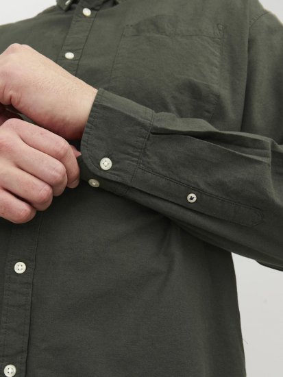 Jack & Jones OXFORD LS Shirt Green - Camicie - Camicie Taglie Forti Uomo