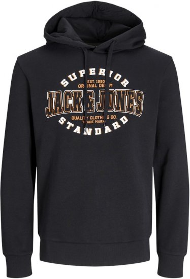Jack & Jones 2 COL LOGO Hoodie Black - Felpe & felpe con cappuccio - Felpe & Felpe con Cappuccio Uomo Taglie Forti