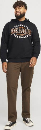 Jack & Jones 2 COL LOGO Hoodie Black - Felpe & felpe con cappuccio - Felpe & Felpe con Cappuccio Uomo Taglie Forti