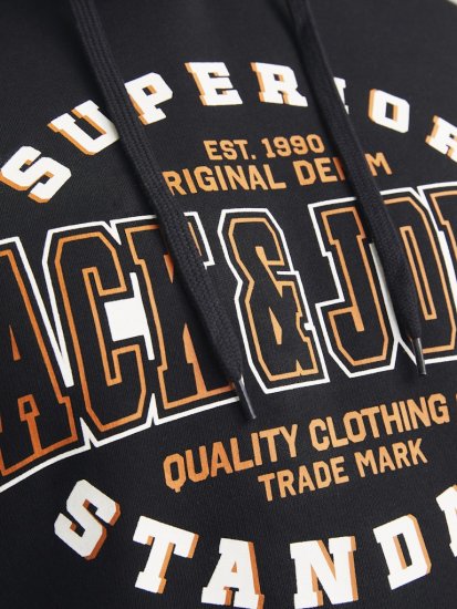 Jack & Jones 2 COL LOGO Hoodie Black - Felpe & felpe con cappuccio - Felpe & Felpe con Cappuccio Uomo Taglie Forti