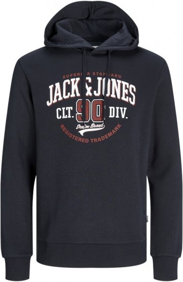 Jack & Jones 2 COL LOGO Hoodie Dark Navy - Felpe & felpe con cappuccio - Felpe & Felpe con Cappuccio Uomo Taglie Forti