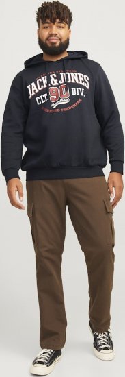 Jack & Jones 2 COL LOGO Hoodie Dark Navy - Felpe & felpe con cappuccio - Felpe & Felpe con Cappuccio Uomo Taglie Forti