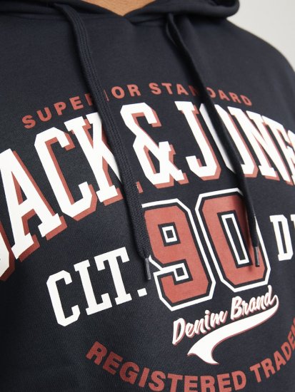 Jack & Jones 2 COL LOGO Hoodie Dark Navy - Felpe & felpe con cappuccio - Felpe & Felpe con Cappuccio Uomo Taglie Forti