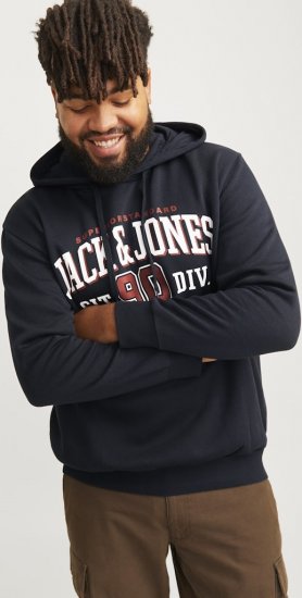 Jack & Jones 2 COL LOGO Hoodie Dark Navy - Felpe & felpe con cappuccio - Felpe & Felpe con Cappuccio Uomo Taglie Forti