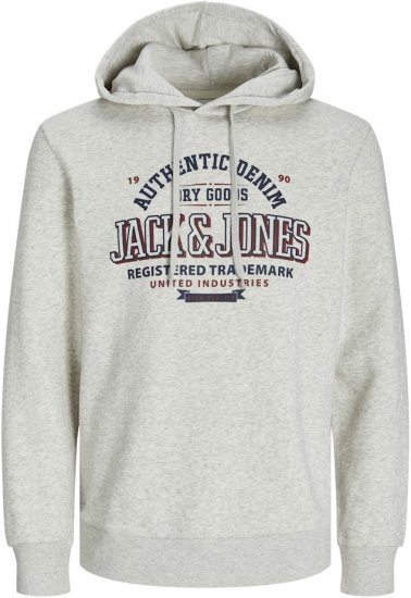 Jack & Jones 2 COL LOGO Hoodie White Melange - Felpe & felpe con cappuccio - Felpe & Felpe con Cappuccio Uomo Taglie Forti