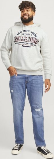 Jack & Jones 2 COL LOGO Hoodie White Melange - Felpe & felpe con cappuccio - Felpe & Felpe con Cappuccio Uomo Taglie Forti