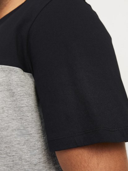 Jack & Jones LEGACY BLOCKING T-Shirt Black - Magliette - Magliette Uomo Taglie Forti