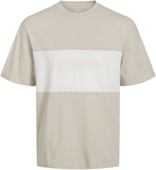 Jack & Jones LEGACY BLOCKING T-Shirt Beige - Magliette - Magliette Uomo Taglie Forti