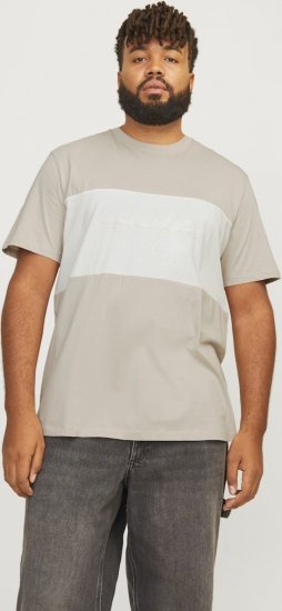 Jack & Jones LEGACY BLOCKING T-Shirt Beige - Magliette - Magliette Uomo Taglie Forti