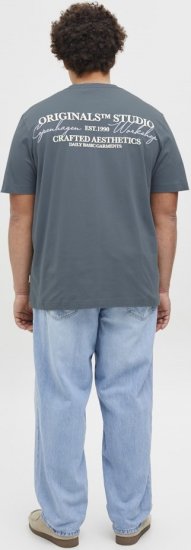 Jack & Jones Lington Crew Neck T-Shirt Grey - Magliette - Magliette Uomo Taglie Forti