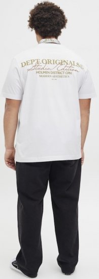 Jack & Jones Lington Crew Neck T-Shirt Bright White - Magliette - Magliette Uomo Taglie Forti