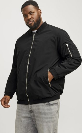 Jack & Jones RUSH Bomber Jacket Black - Giubbotti - Giubbotti Uomo Taglie Forti