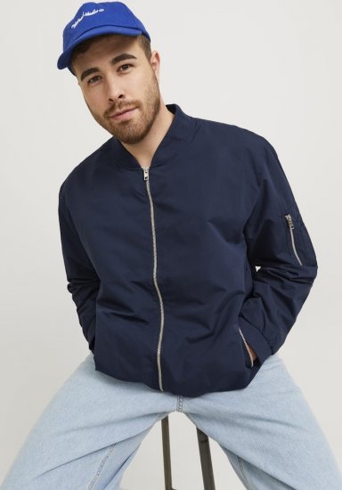 Jack & Jones RUSH Bomber Jacket Navy Blazer - Giubbotti - Giubbotti Uomo Taglie Forti