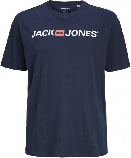 Jack & Jones Corp Logo Crew Neck T-Shirt Navy Blazer - Magliette - Magliette Uomo Taglie Forti