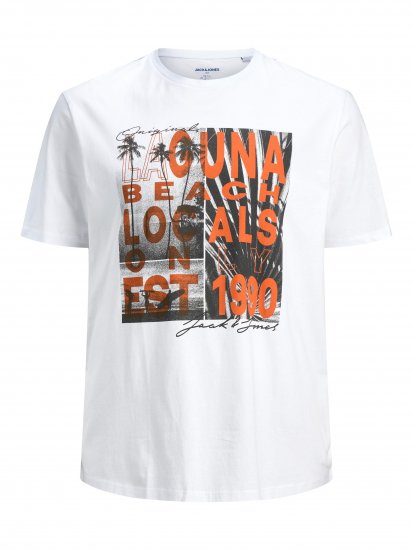 Jack & Jones Rocto T-shirt White - Magliette - Magliette Uomo Taglie Forti