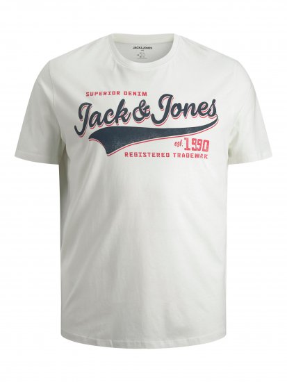Jack & Jones JJELOGO TEE White - Magliette - Magliette Uomo Taglie Forti