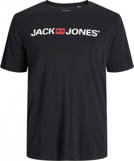 Jack & Jones Corp Logo Crew Neck T-Shirt Black - Magliette - Magliette Uomo Taglie Forti