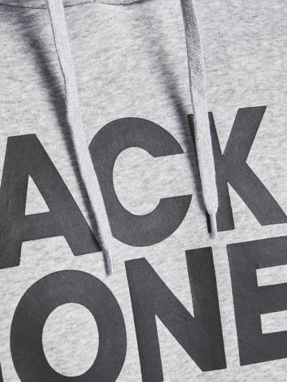 Jack & Jones CORP LOGO Large Print Hoodie Light Grey Melange - Felpe & felpe con cappuccio - Felpe & Felpe con Cappuccio Uomo Taglie Forti
