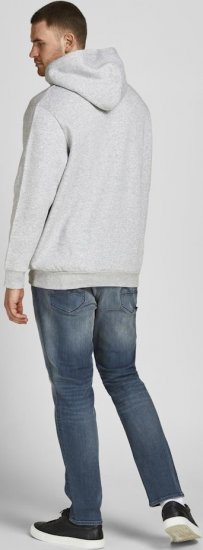 Jack & Jones CORP LOGO Large Print Hoodie Light Grey Melange - Felpe & felpe con cappuccio - Felpe & Felpe con Cappuccio Uomo Taglie Forti
