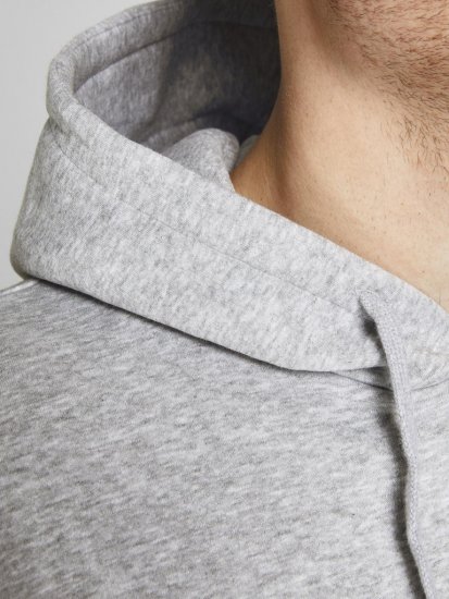 Jack & Jones CORP LOGO Large Print Hoodie Light Grey Melange - Felpe & felpe con cappuccio - Felpe & Felpe con Cappuccio Uomo Taglie Forti