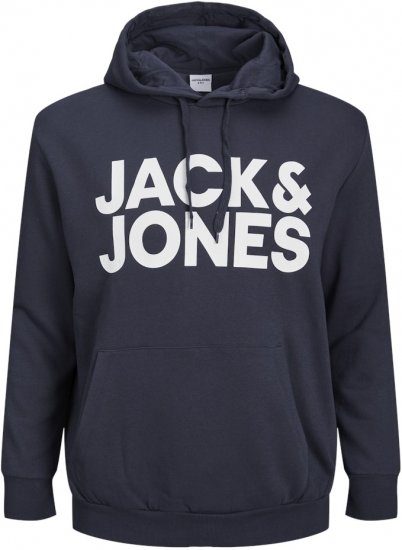 Jack & Jones CORP LOGO Large Print Hoodie Navy Blazer - Felpe & felpe con cappuccio - Felpe & Felpe con Cappuccio Uomo Taglie Forti
