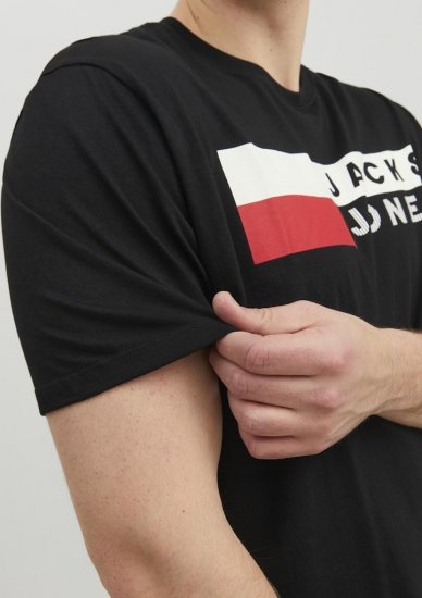 Jack & Jones CORP Logo T-Shirt Black/PLAY 4 - Magliette - Magliette Uomo Taglie Forti