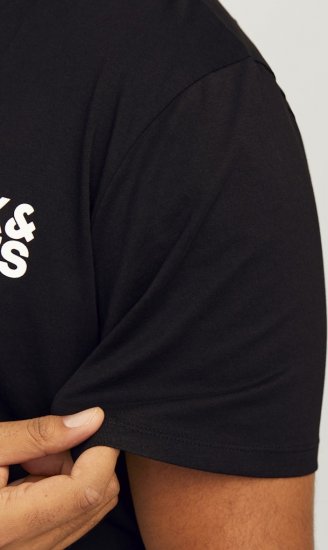 Jack & Jones CORP Logo T-Shirt Black - Magliette - Magliette Uomo Taglie Forti