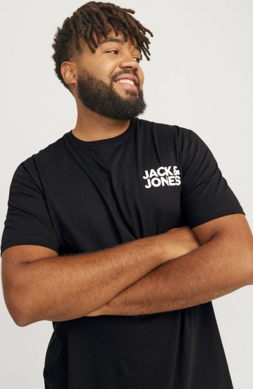Jack & Jones CORP Logo T-Shirt Black - Magliette - Magliette Uomo Taglie Forti