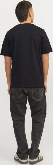 Jack & Jones CORP Logo T-Shirt Black w Small Black Print - Magliette - Magliette Uomo Taglie Forti