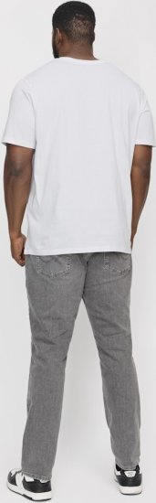 Jack & Jones CORP Logo T-Shirt White w Small Black Print - Magliette - Magliette Uomo Taglie Forti