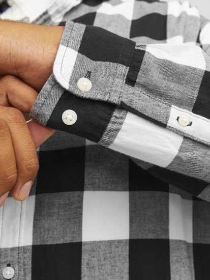 Jack & Jones Gingham L/S Shirt Whisper White - Camicie - Camicie Taglie Forti Uomo