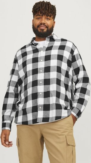 Jack & Jones Gingham L/S Shirt Whisper White - Camicie - Camicie Taglie Forti Uomo