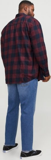 Jack & Jones Gingham L/S Shirt Dark Red - Camicie - Camicie Taglie Forti Uomo