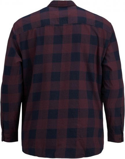 Jack & Jones Gingham L/S Shirt Dark Red - Camicie - Camicie Taglie Forti Uomo