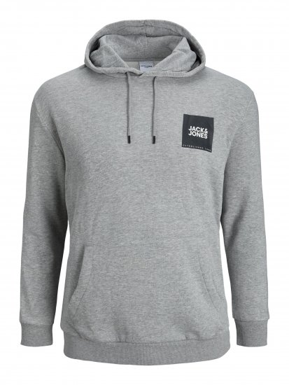 Jack & Jones JJLOCK SWEAT HOOD Grey - Felpe & felpe con cappuccio - Felpe & Felpe con Cappuccio Uomo Taglie Forti