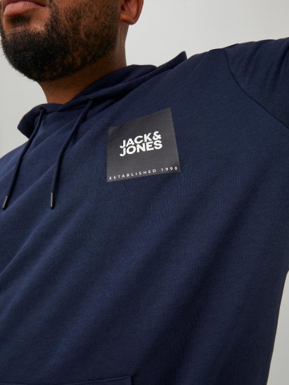 Jack & Jones JJLOCK SWEAT HOOD Navy - Felpe & felpe con cappuccio - Felpe & Felpe con Cappuccio Uomo Taglie Forti