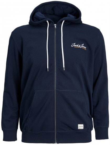 Jack & Jones JORPAUL TONS ZIP Hoodie Navy - Felpe & felpe con cappuccio - Felpe & Felpe con Cappuccio Uomo Taglie Forti