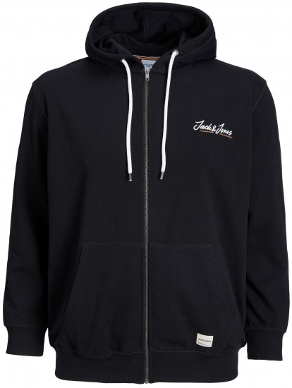 Jack & Jones JORPAUL TONS ZIP Hoodie Black - Felpe & felpe con cappuccio - Felpe & Felpe con Cappuccio Uomo Taglie Forti